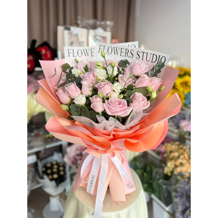beautygarden-16pcs pink rose